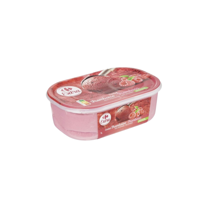 Sorbet framboise 540g vue cote - EXTRA | Le Douka